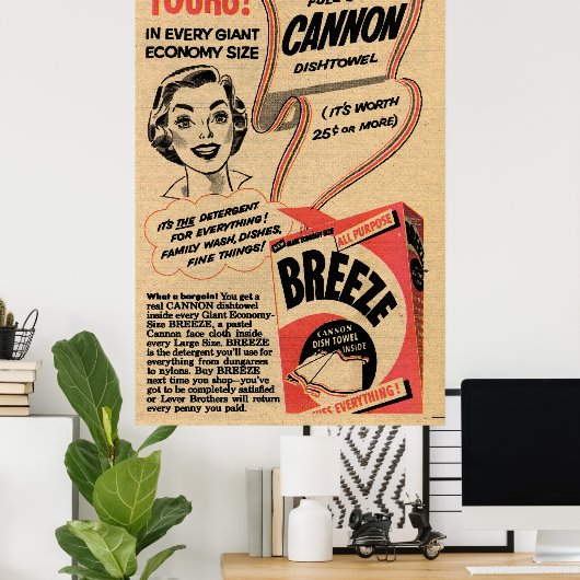 1955  waspoeder en verdraaid schuim poster (Thuiskantoor)