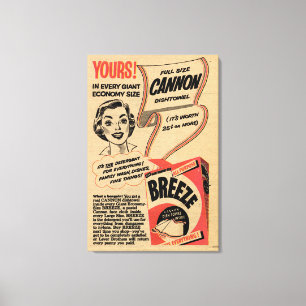 1955 waspoeder omkeren canvas afdruk