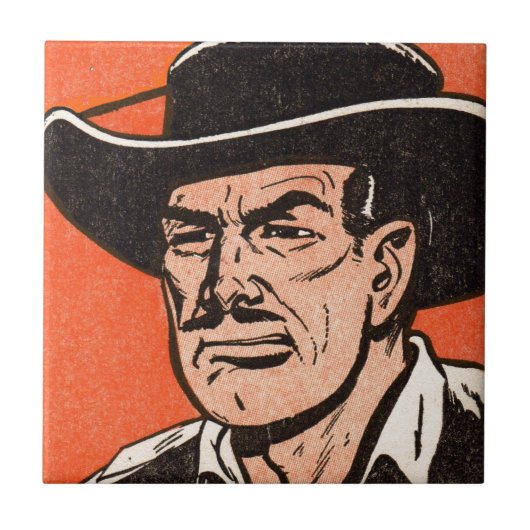 1955 Westerne slechterik van Billy de Kind strips Tegeltje (Voorkant)
