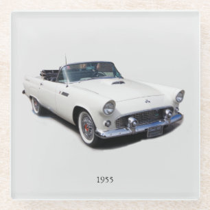 1955 wit converteerbaar onderzetter van glas