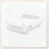 1955 wit converteerbaar onderzetter van glas (Achterkant)