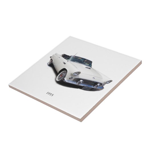 1955 witte cabriolet tegeltje (Zijkant)