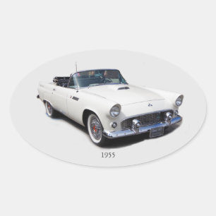 1955 witte klassieke autosticker ovale sticker