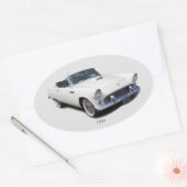 1955 witte klassieke autosticker ovale sticker (Envelop)