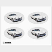 1955 witte klassieke autosticker ovale sticker (Vel)