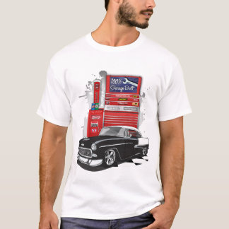 1955 Zwarte en Witte Chevy Bel Air Garage - Pr T-shirt