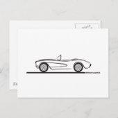 1956 1957 Chevrolet Corvette Briefkaart (Voorkant / Achterkant)