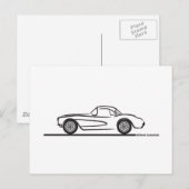 1956 1957 Chevrolet Corvette Hardtop Briefkaart (Voorkant / Achterkant)