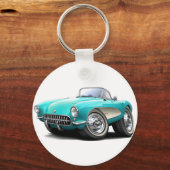 1956-57 Corvette Aqua Car Sleutelhanger (Voorkant)