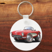 1956-57 Corvette Red Car Sleutelhanger (Voorkant)