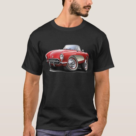 1956-57 Corvette Red Car T-shirt (Voorkant)