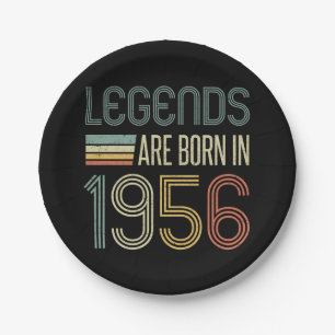 1956 70e verjaardag legenden papieren bordje