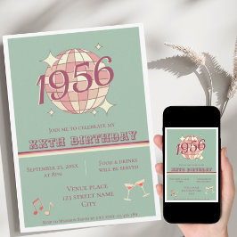  1956 70ste verjaardag blauwgroen blauw ret Invita Kaart