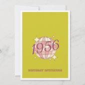  1956 70ste verjaardag retro greenInvitatio Kaart (Achterkant)