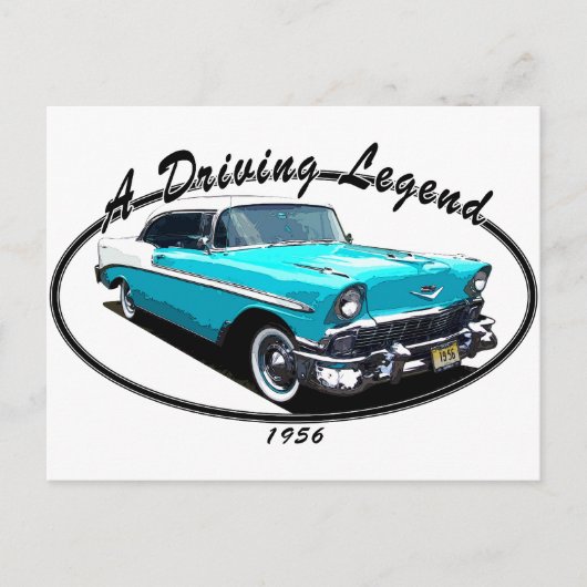 1956 BEL AIR BLUE BRIEFKAART (Voorkant)