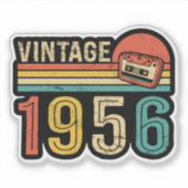 1956 Birthday Idea Music Cassette Tape Retro Bday Sticker (Voorkant)