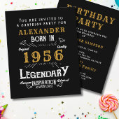 1956 Budget 70th Birthday Invitation Legend Flyer
