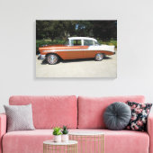 1956 Chevrolet Bel-Air 4 door Sedan Canvas Afdruk (Insitu (Woonkamer))