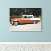 1956 Chevrolet Bel-Air 4 door Sedan Canvas Afdruk (Insitu (Houten vloer))