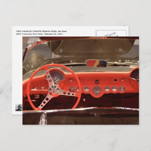 1956 Chevrolet Corvette Steering Wheel and Dash Briefkaart (Voorkant / Achterkant)