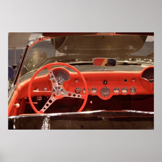 1956 Chevrolet Corvette Steering Wheel and Dash Poster (Voorkant)