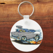 1956 Chevy 150-210 grijze auto Sleutelhanger (Voorkant)