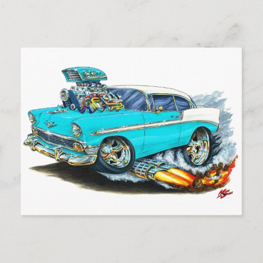 1956 Chevy 150-210 Turquoise Car Briefkaart (Voorkant)
