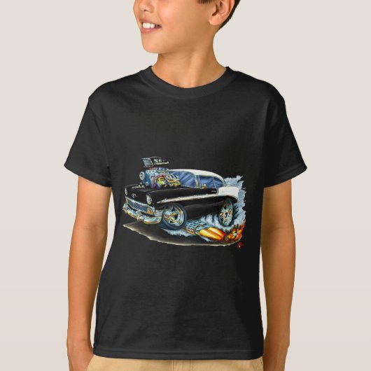 1956 Chevy 150-210 zwarte auto T-shirt (Voorkant)