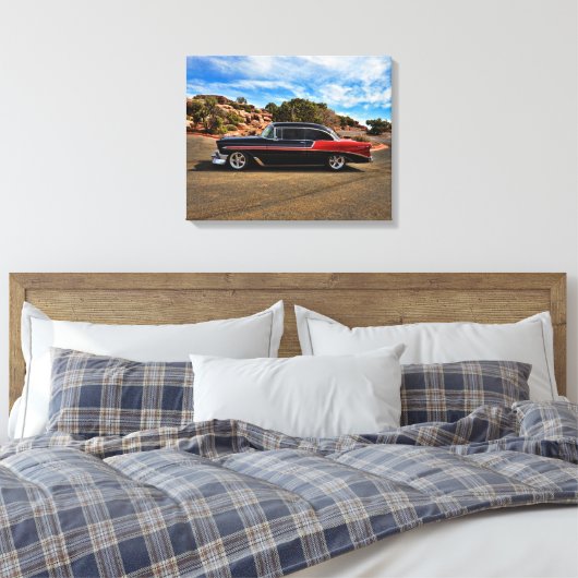 1956 chevy bel air street rod canvas afdruk (Insitu (Slaapkamer))
