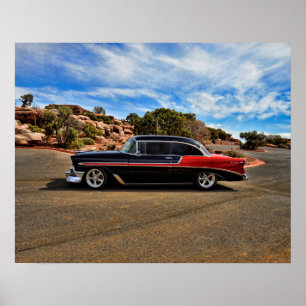 1956 chevy bel air street rod poster