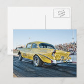 1956 chevy belair gasser op de sleepstrook briefkaart (Voorkant / Achterkant)