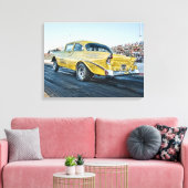 1956 chevy belair gasser op de sleepstrook canvas afdruk (Insitu (Woonkamer))