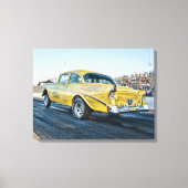 1956 chevy belair gasser op de sleepstrook canvas afdruk (Voorkant)