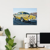 1956 chevy belair gasser op de sleepstrook poster (Thuiskantoor)