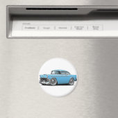 1956 Chevy Belair LT blauwe auto Magneet (Insitu (Vaatwasser))
