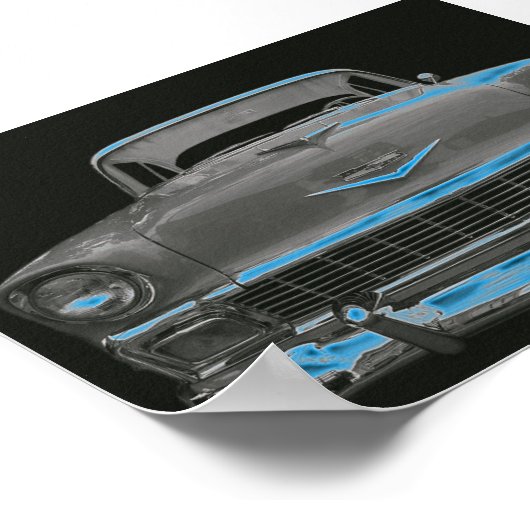 1956 CHEVY "NEON BLUE GLOW" POSTER (Hoek)