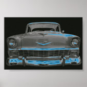 1956 CHEVY "NEON BLUE GLOW" POSTER (Voorkant)