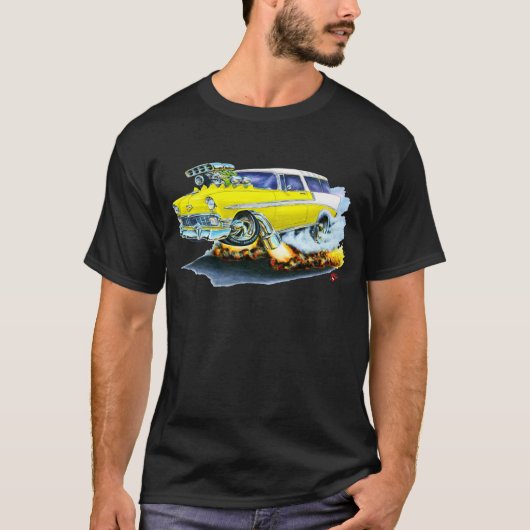 1956 Chevy Nomad Yellow Car T-shirt (Voorkant)