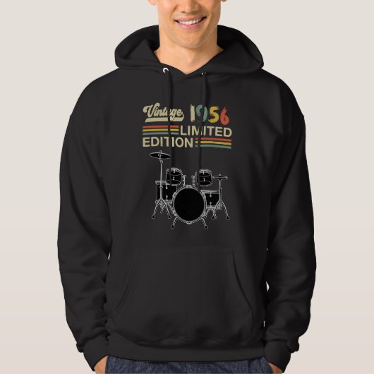 1956 Drums 67e verjaardag Drummer T-Shirt (Voorkant)