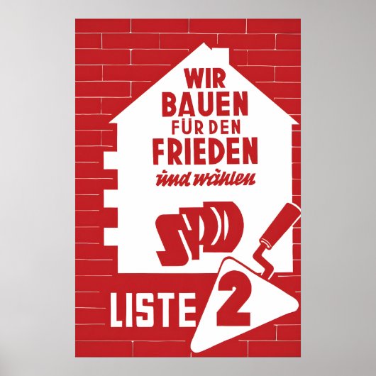 1956 Duitse Arbeiderspartij Verkiezingsposter Soci Poster (Voorkant)
