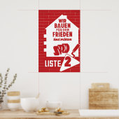 1956 Duitse Arbeiderspartij Verkiezingsposter Soci Poster (Keuken)