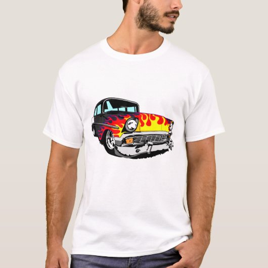 1956 Flamed Bel Air in Black T-shirt (Voorkant)
