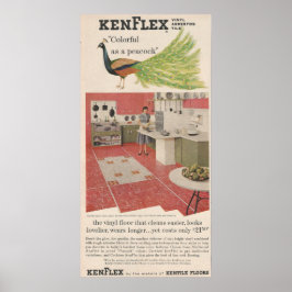 1956 Flooring Ad PEACOCK Poster