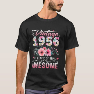  1956 Floral 68 jaar oud 68ste verjaardagspark T-shirt