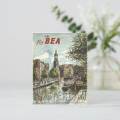 1956 Fly BEA Amsterdam UK Travel Briefkaart (Staand voorkant)