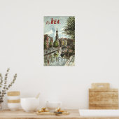  1956 Fly BEA Amsterdam UK Travel Poster (Keuken)