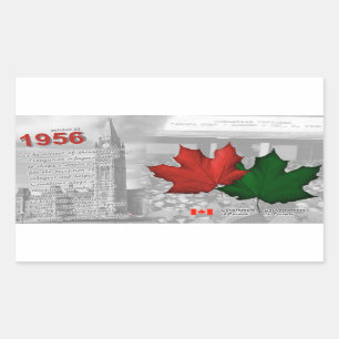 1956-Hongaarse revolutie en vluchtelingen in Canad Rechthoekige Sticker