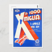 1956 Italië Grote Prijs 1000 mijl Briefkaart (Voorkant / Achterkant)