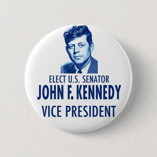 1956 JFK John F Kennedy Senator VP Campaign Button (Voorkant)