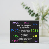 1956 liedjes briefkaart (Staand voorkant)